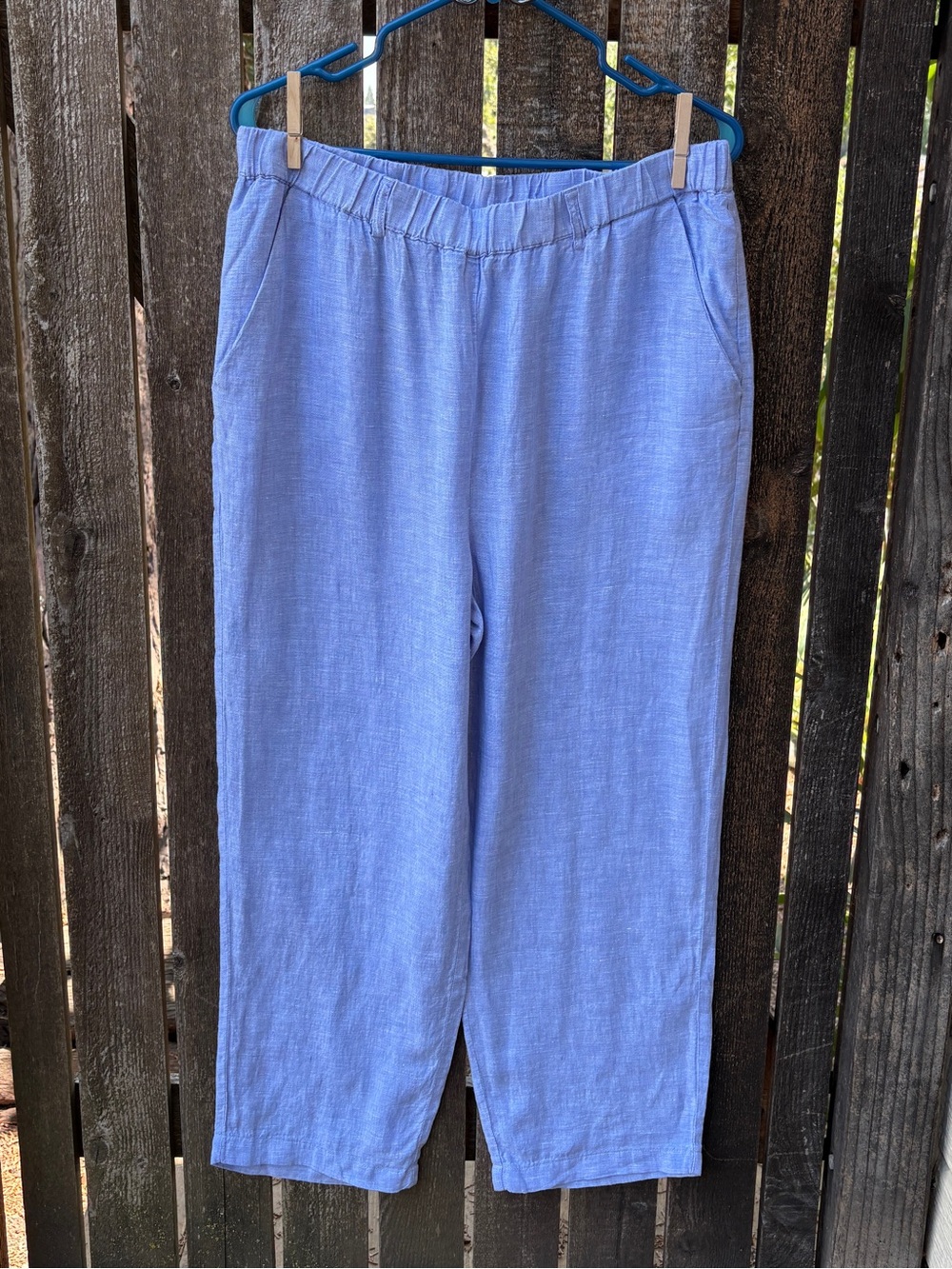 Quince 100% European Linen Pants NWOT In French Blue Sz L